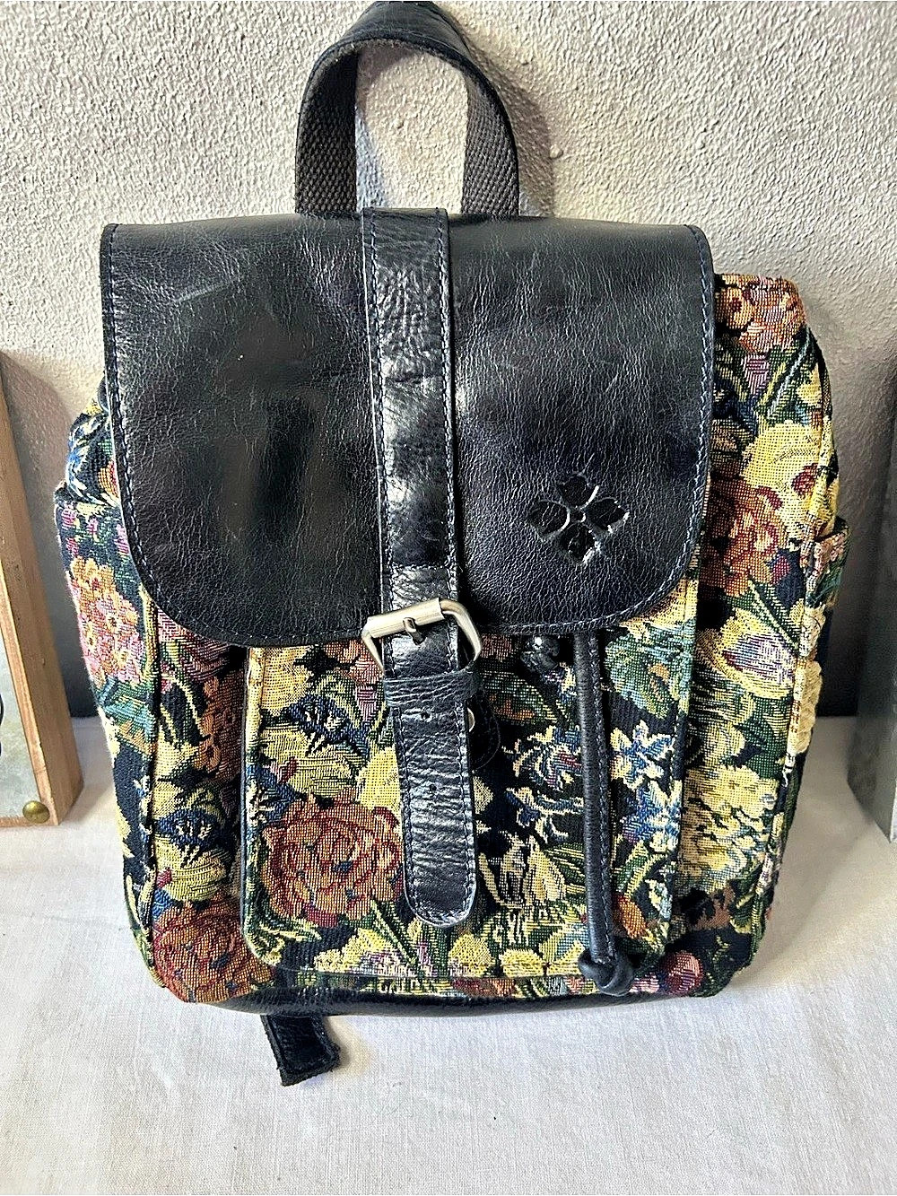 Patricia Nash Aberdeen Backpack Floral Tapestry in Black